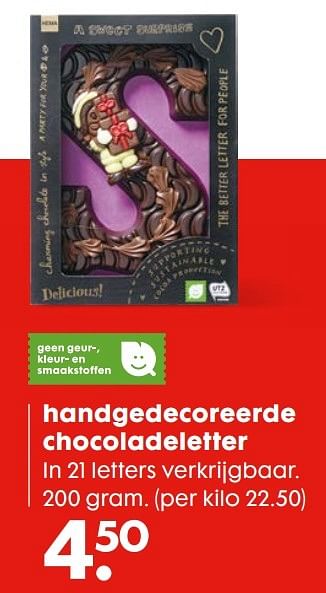 Aanbiedingen Handgedecoreerde chocoladeletter - Huismerk - Hema - Geldig van 06/11/2016 tot 05/12/2016 bij Hema