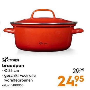 Aanbiedingen Braadpan - 24 Kitchen - Geldig van 13/11/2016 tot 05/12/2016 bij Blokker