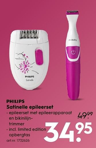 Aanbiedingen Philips satinelle epileerset - Philips - Geldig van 13/11/2016 tot 05/12/2016 bij Blokker