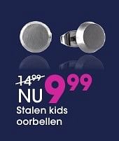 Aanbiedingen Stalen kids oorbellen - Huismerk - Lucardi - Geldig van 13/11/2016 tot 05/12/2016 bij Lucardi