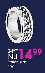 Aanbiedingen Stalen kids ring - Huismerk - Lucardi - Geldig van 13/11/2016 tot 05/12/2016 bij Lucardi