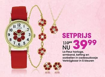 Aanbiedingen La fleur horloge, armband - Huismerk - Lucardi - Geldig van 13/11/2016 tot 05/12/2016 bij Lucardi