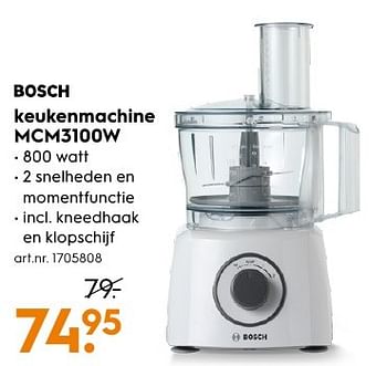 Aanbiedingen Bosch keukenmachine mcm3100w - Bosch - Geldig van 13/11/2016 tot 05/12/2016 bij Blokker