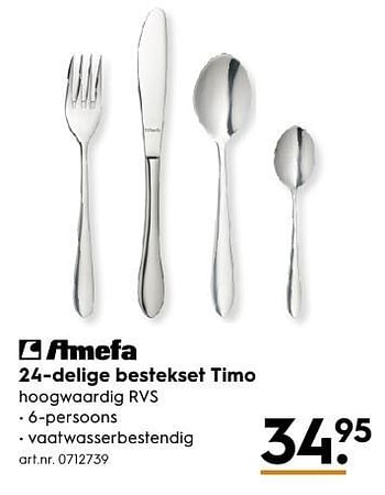 Aanbiedingen 24-delige bestekset timo - Amefa - Geldig van 13/11/2016 tot 05/12/2016 bij Blokker