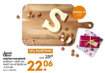 Aanbiedingen Snij-serveerplank - Jamie Oliver - Geldig van 13/11/2016 tot 05/12/2016 bij Blokker