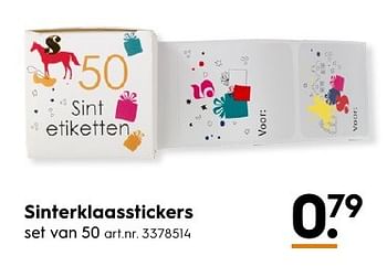Aanbiedingen Sinterklaasstickers - Huismerk - Blokker - Geldig van 13/11/2016 tot 05/12/2016 bij Blokker
