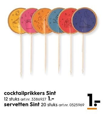 Aanbiedingen Cocktailprikkers sint - Huismerk - Blokker - Geldig van 13/11/2016 tot 05/12/2016 bij Blokker