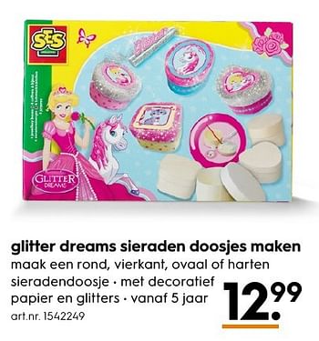 Aanbiedingen Glitter dreams sieraden doosjes maken - SES - Geldig van 13/11/2016 tot 05/12/2016 bij Blokker