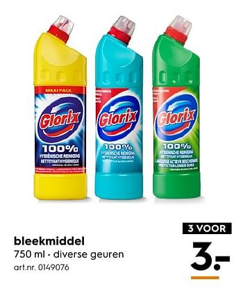 Aanbiedingen Bleekmiddel - Glorix - Geldig van 13/11/2016 tot 05/12/2016 bij Blokker