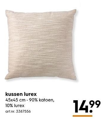 Aanbiedingen Kussen lurex - Huismerk - Blokker - Geldig van 13/11/2016 tot 05/12/2016 bij Blokker