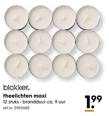 Aanbiedingen Theelichten maxi - Huismerk - Blokker - Geldig van 13/11/2016 tot 05/12/2016 bij Blokker