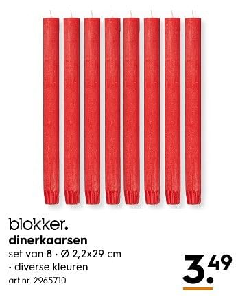 Aanbiedingen Dinerkaarsen - Huismerk - Blokker - Geldig van 13/11/2016 tot 05/12/2016 bij Blokker