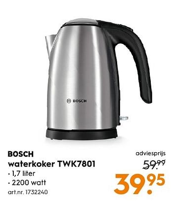 Aanbiedingen Bosch waterkoker twk7801 - Bosch - Geldig van 13/11/2016 tot 05/12/2016 bij Blokker