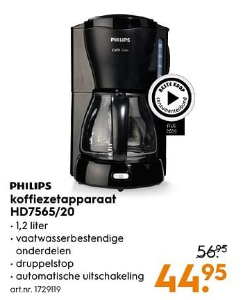 Aanbiedingen Philips koffiezetapparaat hd7565-20 - Philips - Geldig van 13/11/2016 tot 05/12/2016 bij Blokker