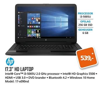 Aanbiedingen Hp hd laptop 17-x090nd - HP - Geldig van 17/11/2016 tot 05/12/2016 bij ITprodeals