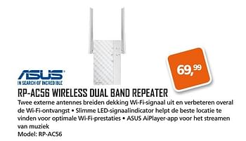 Aanbiedingen Asus rp-ac56 wireless dual band repeater rp-ac56 - Asus - Geldig van 17/11/2016 tot 05/12/2016 bij ITprodeals