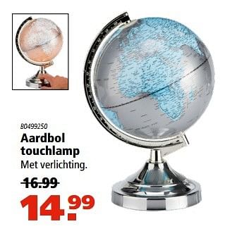Aanbiedingen Aardbol touchlamp - Huismerk - Marskramer - Geldig van 20/11/2016 tot 05/12/2016 bij Marskramer