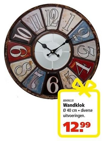 Aanbiedingen Wandklok - Huismerk - Marskramer - Geldig van 20/11/2016 tot 05/12/2016 bij Marskramer