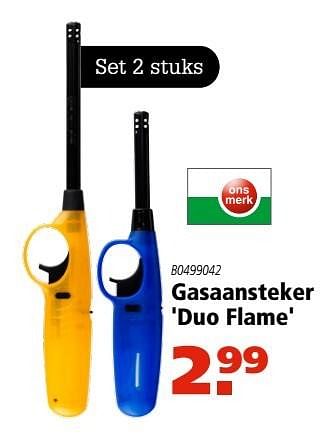 Aanbiedingen Gasaansteker duo flame - Huismerk - Marskramer - Geldig van 20/11/2016 tot 05/12/2016 bij Marskramer