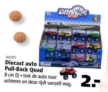 Aanbiedingen Diecast auto pull-back quad - Huismerk - Marskramer - Geldig van 20/11/2016 tot 05/12/2016 bij Marskramer