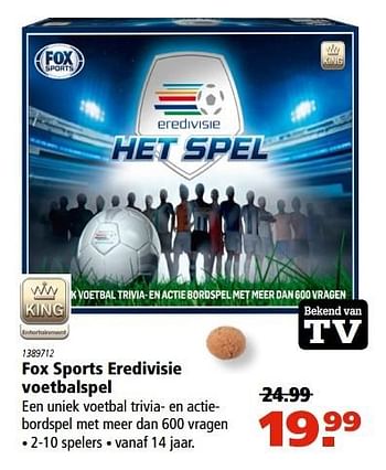 Aanbiedingen Fox sports eredivisie voetbalspel - King - Geldig van 20/11/2016 tot 05/12/2016 bij Marskramer