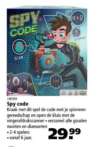 Aanbiedingen Spy codespy code - Yulu - Geldig van 20/11/2016 tot 05/12/2016 bij Marskramer