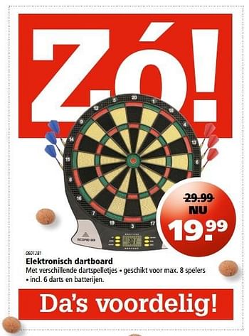 Aanbiedingen Elektronisch dartboard - Huismerk - Marskramer - Geldig van 20/11/2016 tot 05/12/2016 bij Marskramer