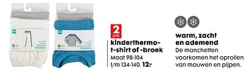 Aanbiedingen Kinderthermo-t-shirt of broek - Huismerk - Hema - Geldig van 20/11/2016 tot 05/12/2016 bij Hema