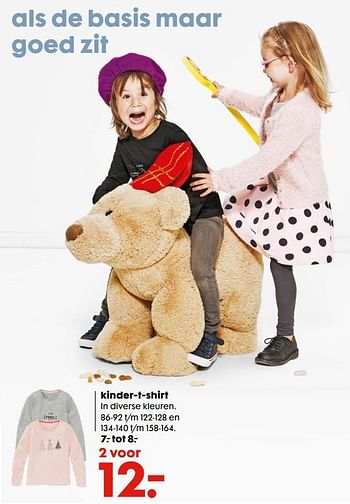 Aanbiedingen Kinder-t-shirt - Huismerk - Hema - Geldig van 20/11/2016 tot 05/12/2016 bij Hema
