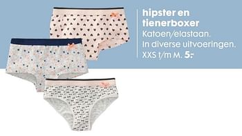 Aanbiedingen Hipster en tienerboxer - Huismerk - Hema - Geldig van 20/11/2016 tot 05/12/2016 bij Hema