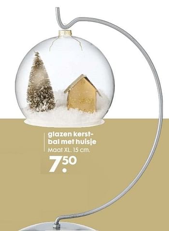Aanbiedingen Gazen kerstbal met huisje - Huismerk - Hema - Geldig van 20/11/2016 tot 05/12/2016 bij Hema