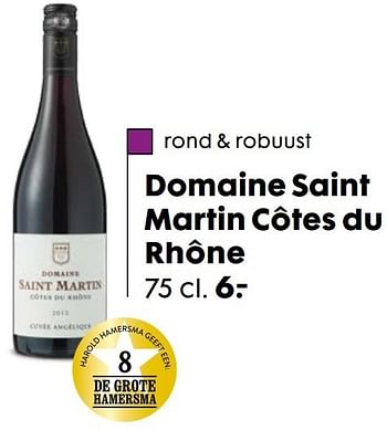 Aanbiedingen Domaine saint martin côtes du rhône - Rode wijnen - Geldig van 20/11/2016 tot 05/12/2016 bij Hema