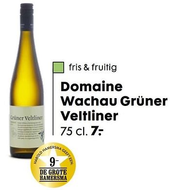 Aanbiedingen Domaine wachau grüner veltliner - Witte wijnen - Geldig van 20/11/2016 tot 05/12/2016 bij Hema