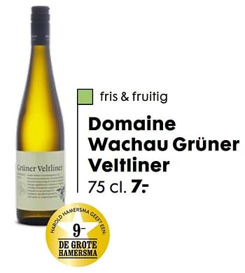 Aanbiedingen Domaine wachau grüner veltliner - Witte wijnen - Geldig van 20/11/2016 tot 05/12/2016 bij Hema