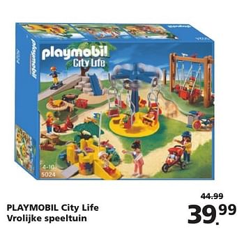 Aanbiedingen Playmobil city life vrolijke speeltuin - Playmobil - Geldig van 14/11/2016 tot 06/12/2016 bij Intertoys