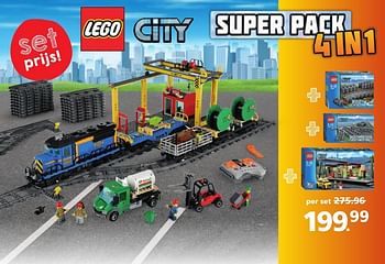 Aanbiedingen Lego city super pack 4 in 1 - Lego - Geldig van 14/11/2016 tot 06/12/2016 bij Intertoys