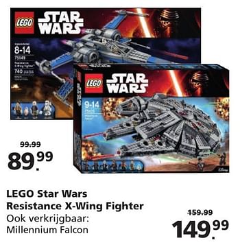 Aanbiedingen Lego star wars resistance x-wing fighter - Lego - Geldig van 14/11/2016 tot 06/12/2016 bij Intertoys