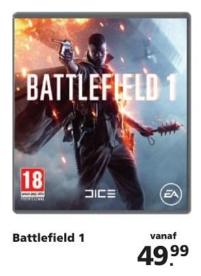 Aanbiedingen Battlefield 1 - Electronic Arts - Geldig van 14/11/2016 tot 06/12/2016 bij Intertoys