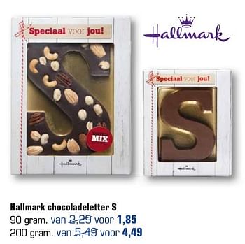 Aanbiedingen Hallmark chocoladeletter s - Hallmark - Geldig van 14/11/2016 tot 06/12/2016 bij Primera