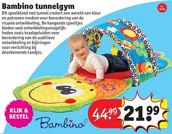 Aanbiedingen Bambino tunnelgym - Bambino - Geldig van 24/10/2016 tot 19/12/2016 bij Kruidvat