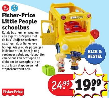 Aanbiedingen Fisher-price little people schoolbus - Fisher-Price - Geldig van 24/10/2016 tot 19/12/2016 bij Kruidvat