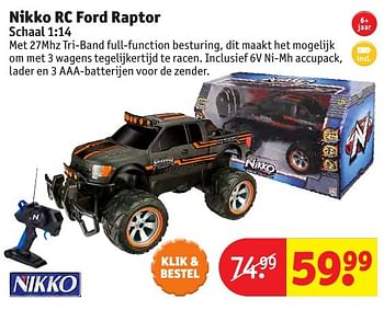 Aanbiedingen Nikko rc ford raptor - Nikko - Geldig van 24/10/2016 tot 19/12/2016 bij Kruidvat