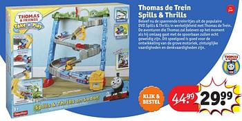 Aanbiedingen Thomas de trein spills + thrills - Thomas &amp; Friends - Geldig van 24/10/2016 tot 19/12/2016 bij Kruidvat