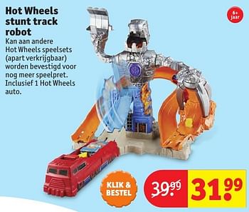 Aanbiedingen Hot wheels stunt track robot - Hot Wheels - Geldig van 24/10/2016 tot 19/12/2016 bij Kruidvat