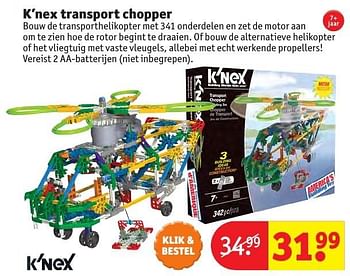 Aanbiedingen K`nex transport chopper - K'Nex - Geldig van 24/10/2016 tot 19/12/2016 bij Kruidvat