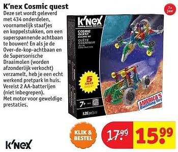 Aanbiedingen K`nex cosmic quest - K'Nex - Geldig van 24/10/2016 tot 19/12/2016 bij Kruidvat