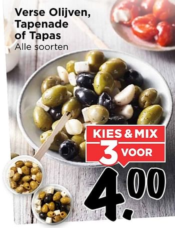 Aanbiedingen Verse olijven, tapenade of tapas - Huismerk Vomar - Geldig van 27/11/2016 tot 03/12/2016 bij Vomar