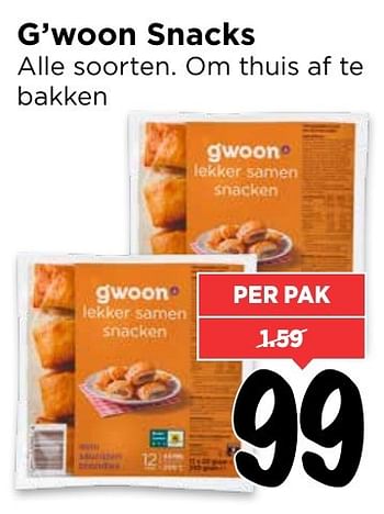 Aanbiedingen G`woon snacks - Gâ€™woon - Geldig van 27/11/2016 tot 03/12/2016 bij Vomar