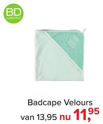 Aanbiedingen Badcape velours - Huismerk - Baby-Dump - Geldig van 04/11/2016 tot 11/12/2016 bij Baby-Dump