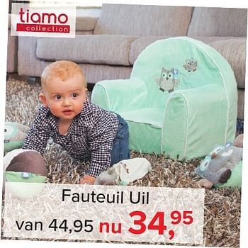 Aanbiedingen Fauteuil uil - Tiamo - Geldig van 04/11/2016 tot 11/12/2016 bij Baby-Dump